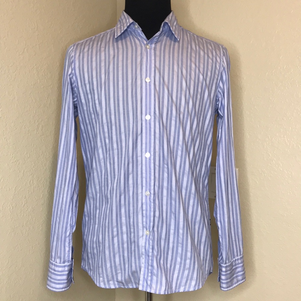 HUGO BOSS Lucas Regular Fit Striped Dress Shirt M